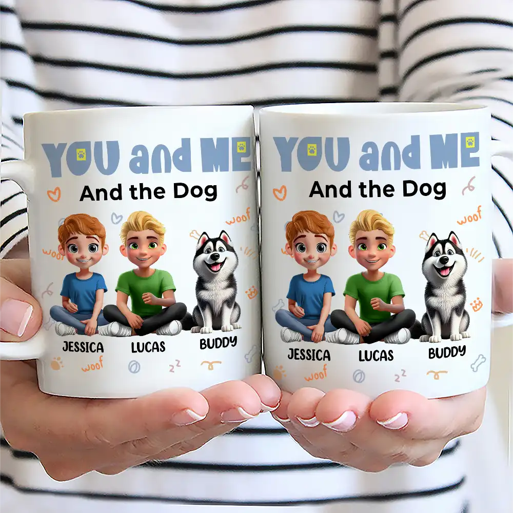 You and Me and the Dogs - Personalized Ceramic Mug for Couples & Dog Lovers, Cute Custom Gift for Valentine's Day & Anniversaries - Image 5