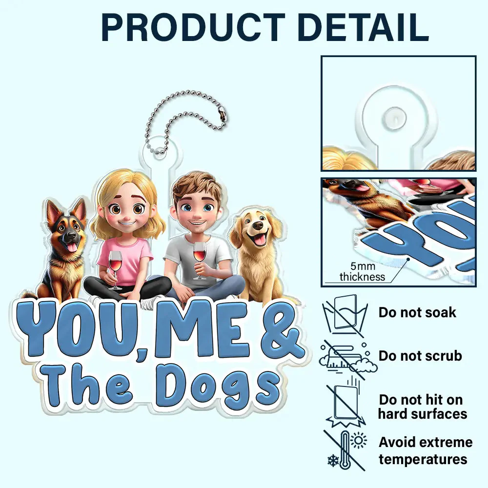 Personalized Acrylic Car Hanger for Couples & Dogs - Image 8
