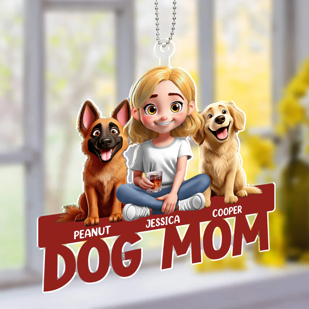 Personalized Dog Mom Acrylic Keychain - Custom Gift for Dog Lovers - Image 2