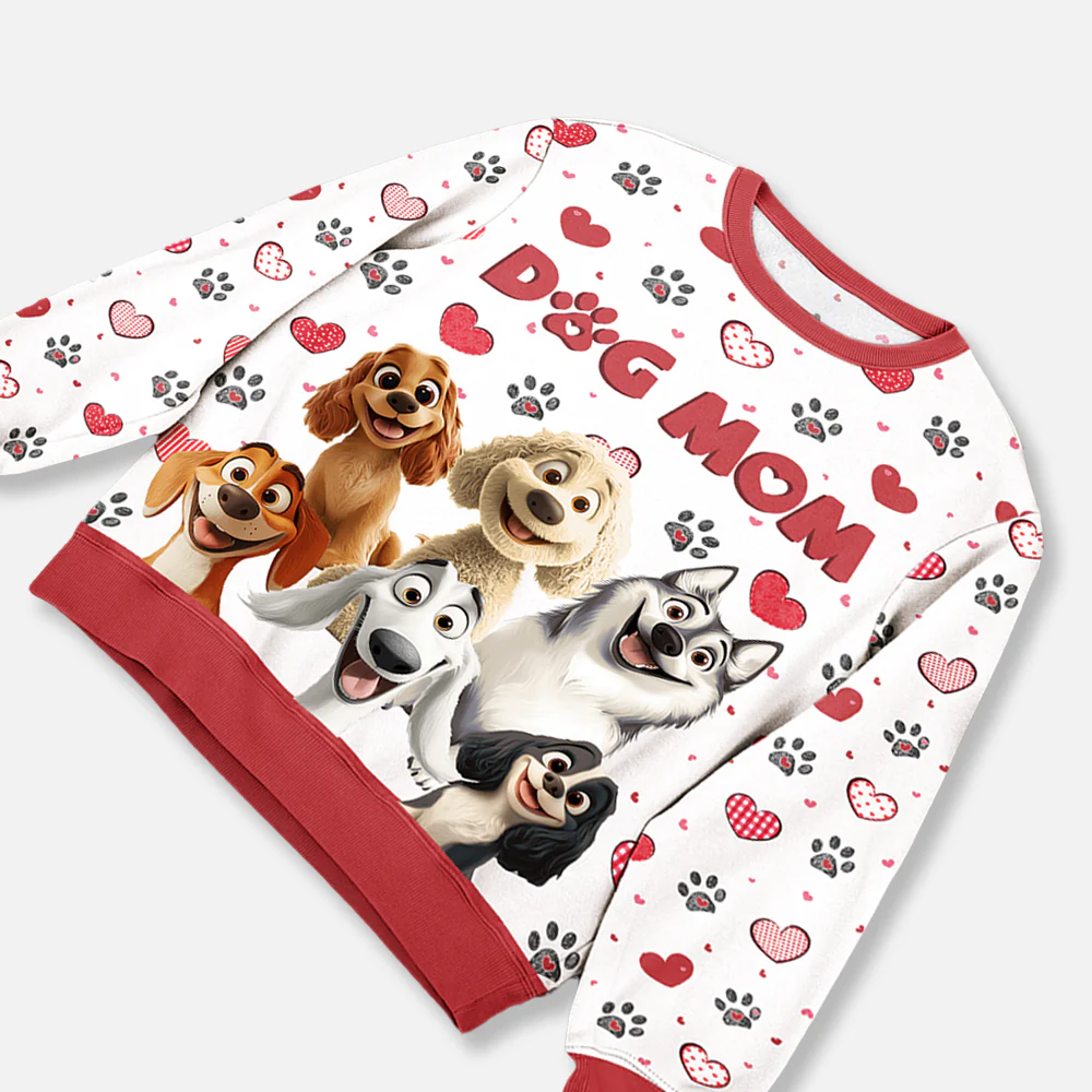 Dog Mom Cozy Sweatshirt - Pet Parent Winter Gift, Canine Print - Image 2