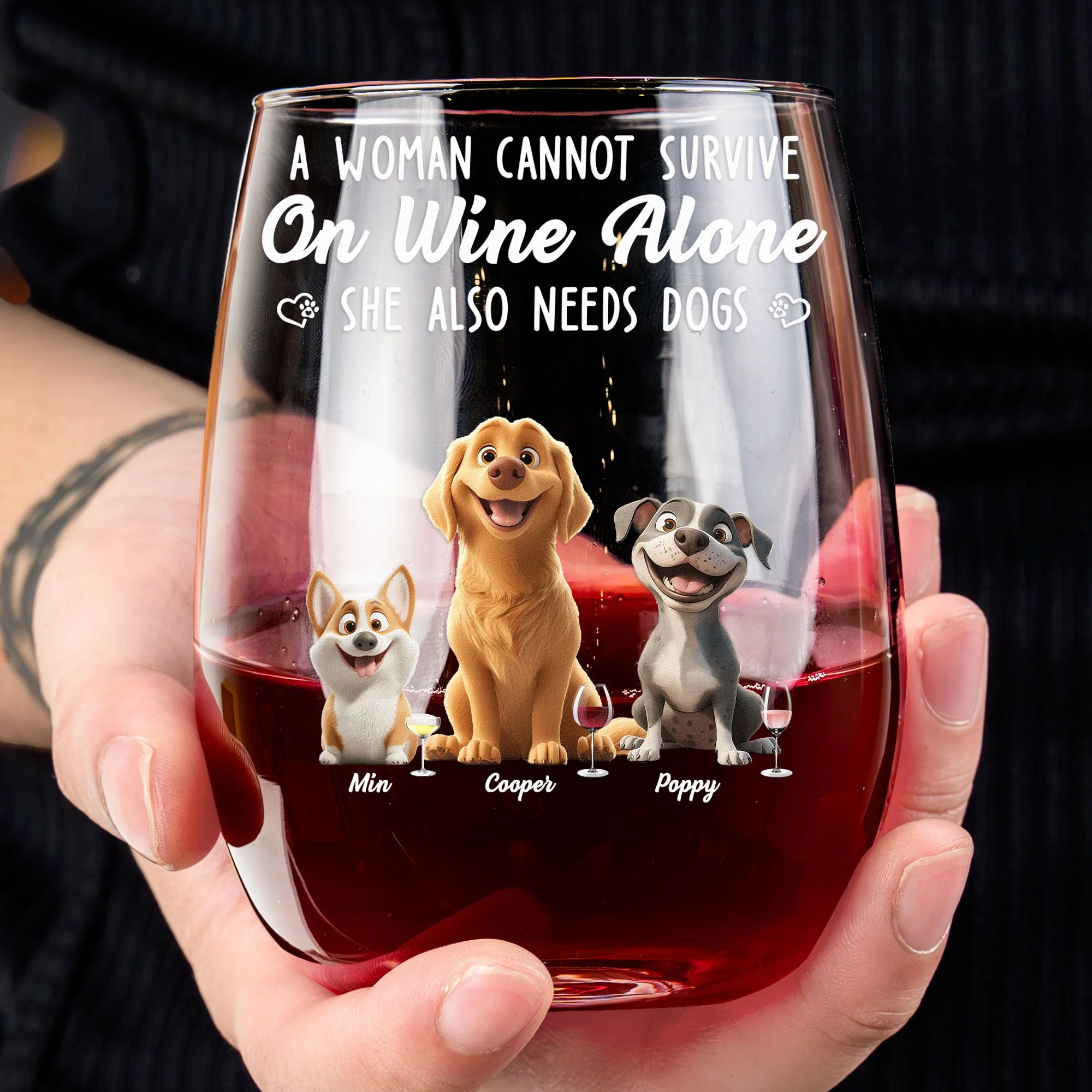 Personalized Dog Lover Wine Glass - Custom Cup Gift - Image 6