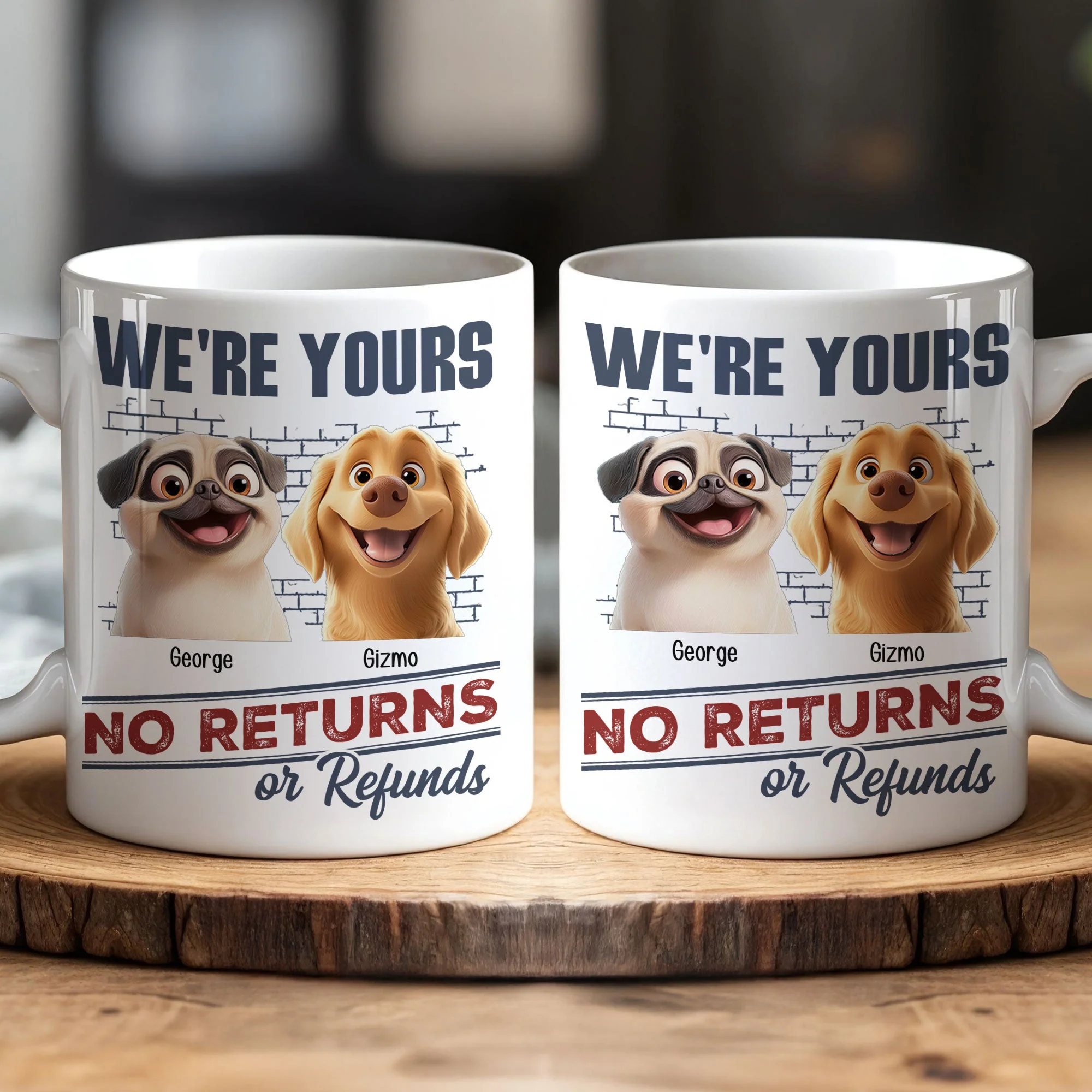 Dog Lovers' Personalized Mug – No Returns Design, Gift for Couples