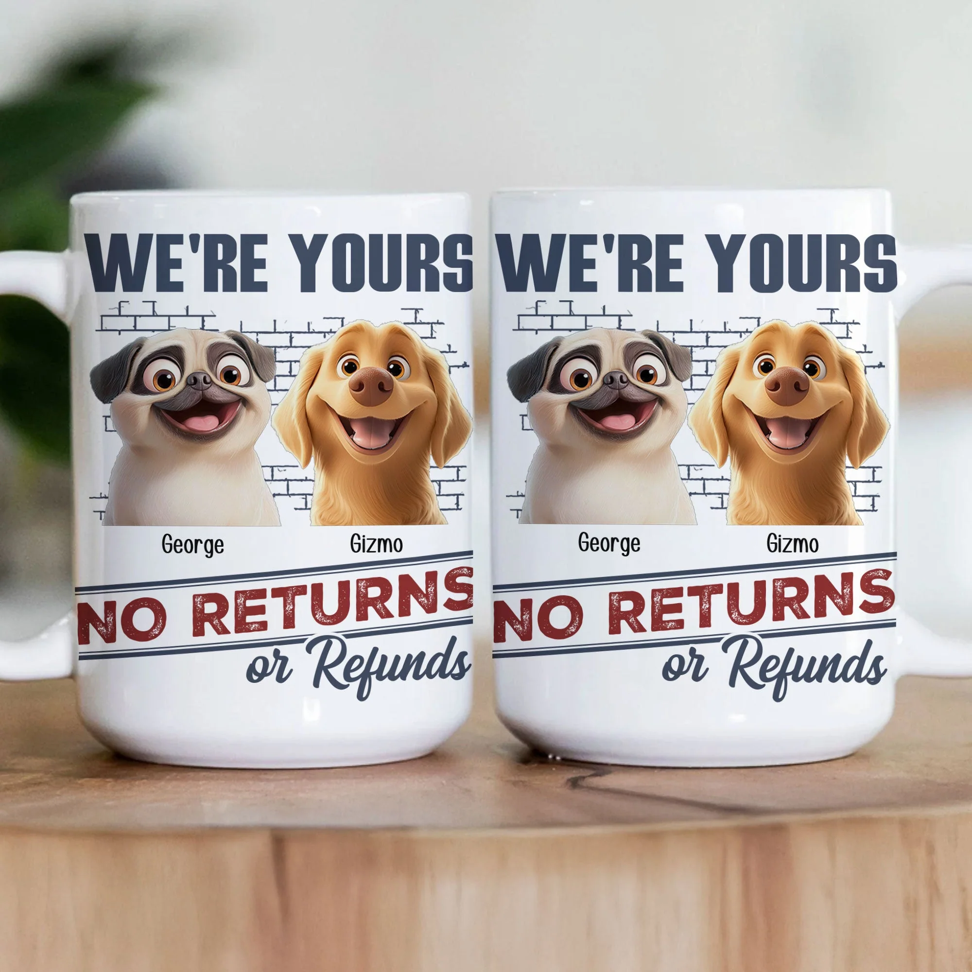 Dog Lovers' Personalized Mug – No Returns Design, Gift for Couples - Image 2