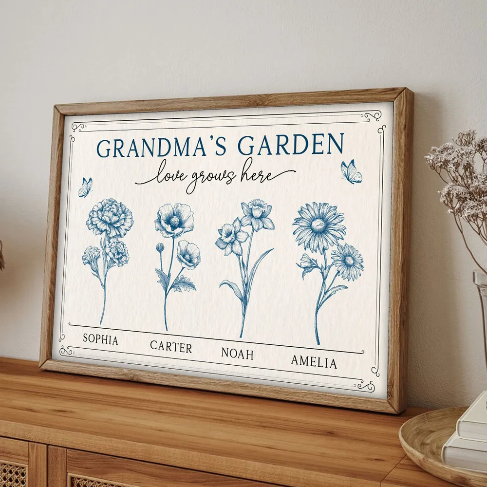 Grandma’s Garden Poster - Personalized Family Poster without Frame with Custom Names, Perfect Gift for Grandma - Image 8