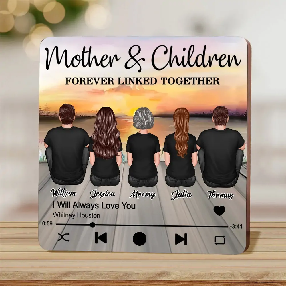 Personalized Sunset Music Theme Acrylic Fridge Magnet – Custom Gift for Mothers