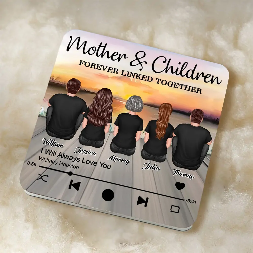 Personalized Sunset Music Theme Acrylic Fridge Magnet – Custom Gift for Mothers - Image 2
