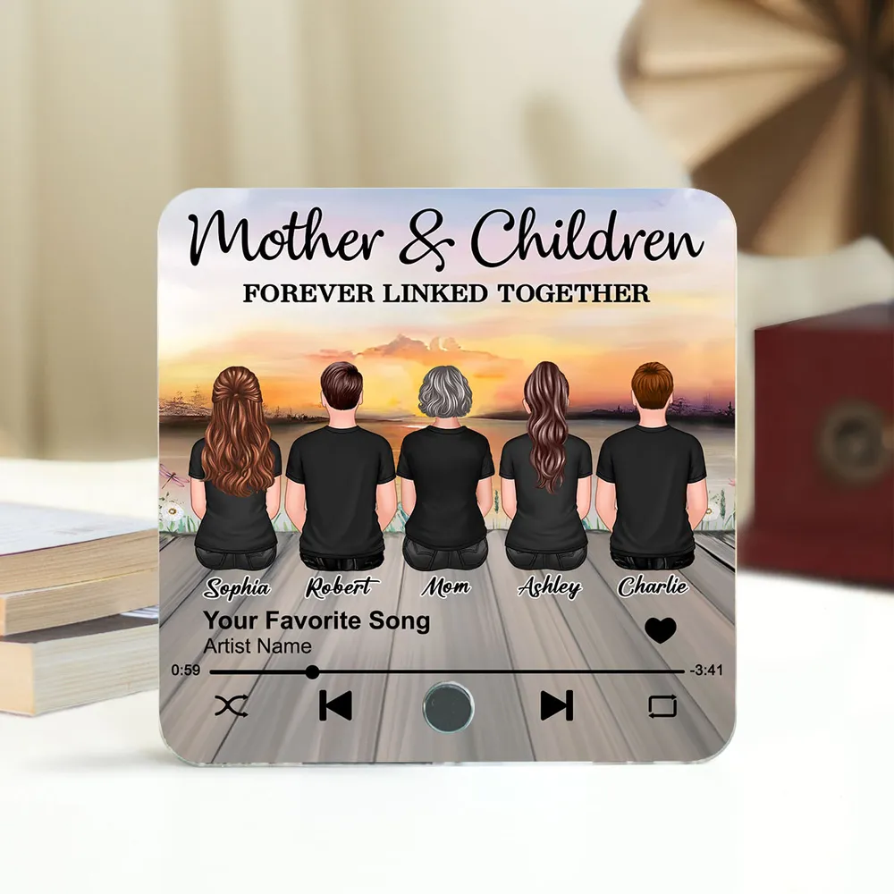 Personalized Sunset Music Theme Acrylic Fridge Magnet – Custom Gift for Mothers - Image 4