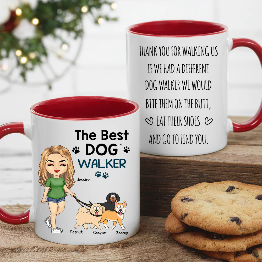 Thank You for Walking Me – Hilarious Personalized White Ceramic Mug for Dog Walkers, Customizable with Dog, Perfect Gift for Pet Lovers - Image 4