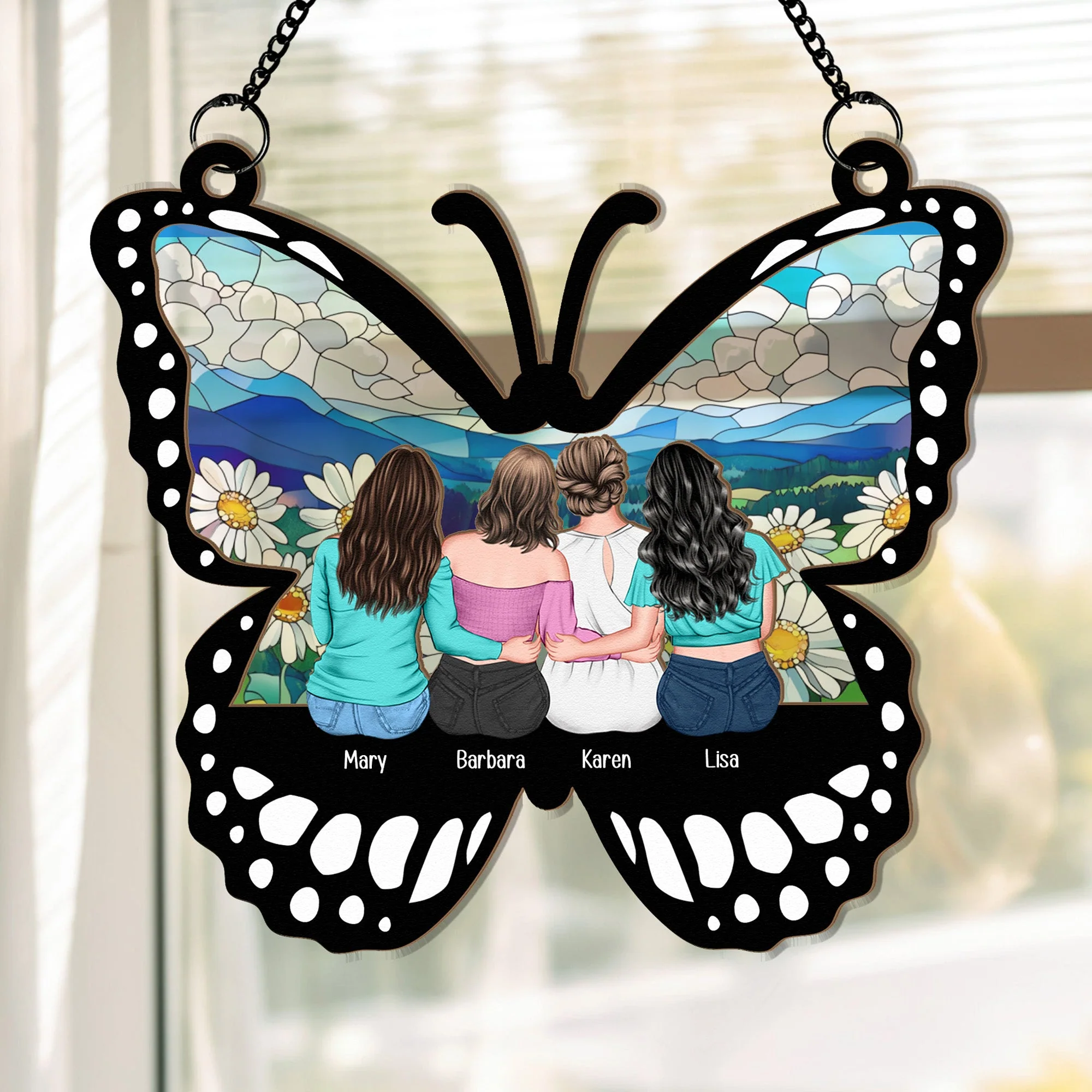 Personalized Butterfly Ornament for Mother’s Day – Custom Wood and Acrylic Layered Design with Family Names – Heartfelt Gift for Mom from Daughter - Image 5