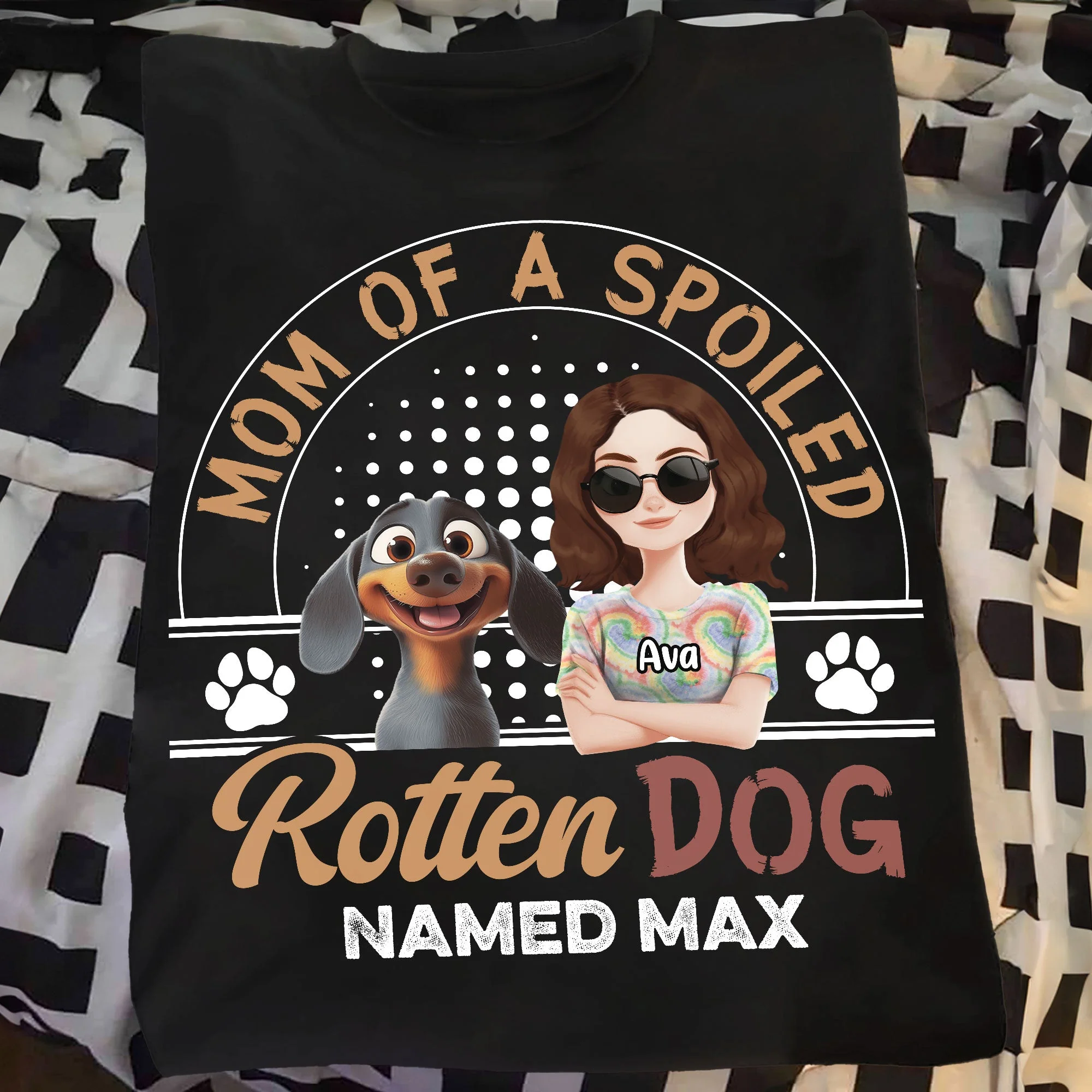Mom of a Spoiled Dog T-Shirt - Personalized Classic Tee with Custom Name, Perfect Gift for Dog Lovers - Image 6