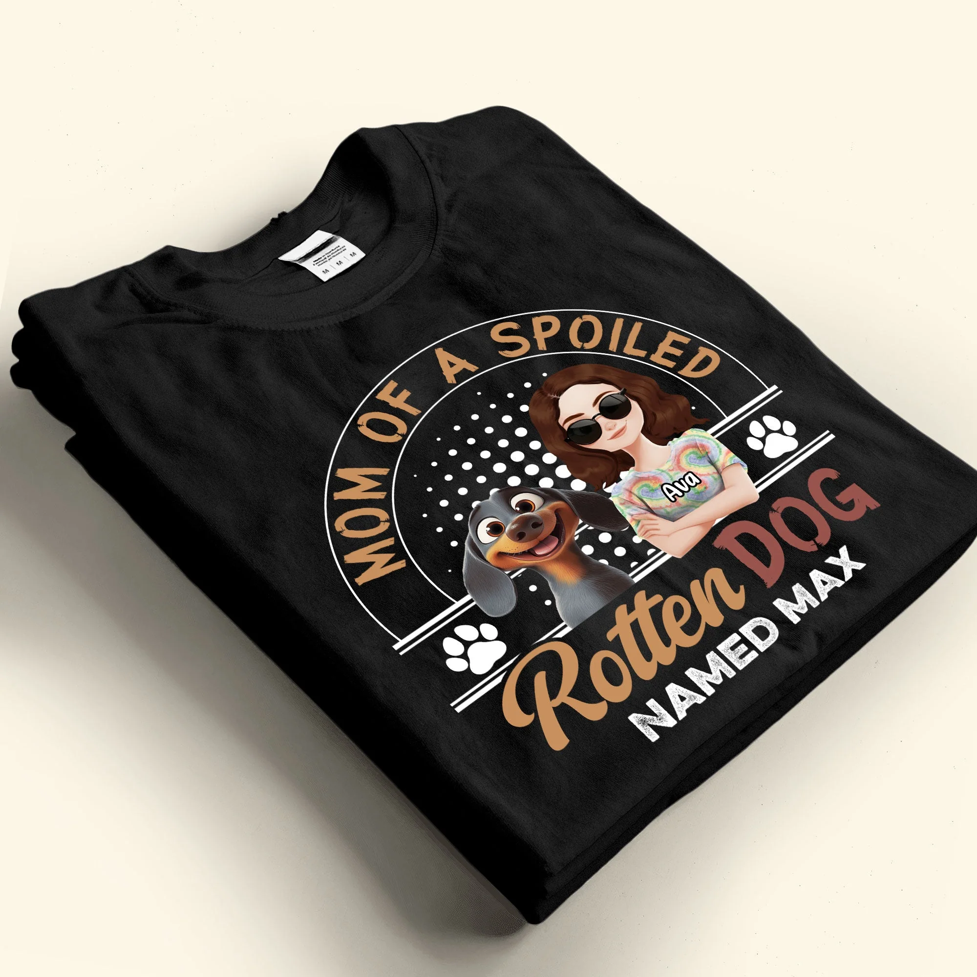 Mom of a Spoiled Dog T-Shirt - Personalized Classic Tee with Custom Name, Perfect Gift for Dog Lovers - Image 8