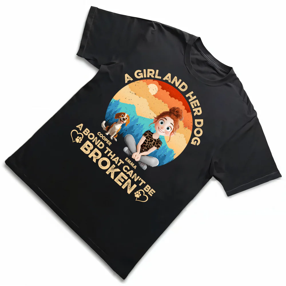A Bond That Can’t Be Broken - Customizable Classic Tee for Dog Lovers, Featuring Dogs and Their Names - Image 3