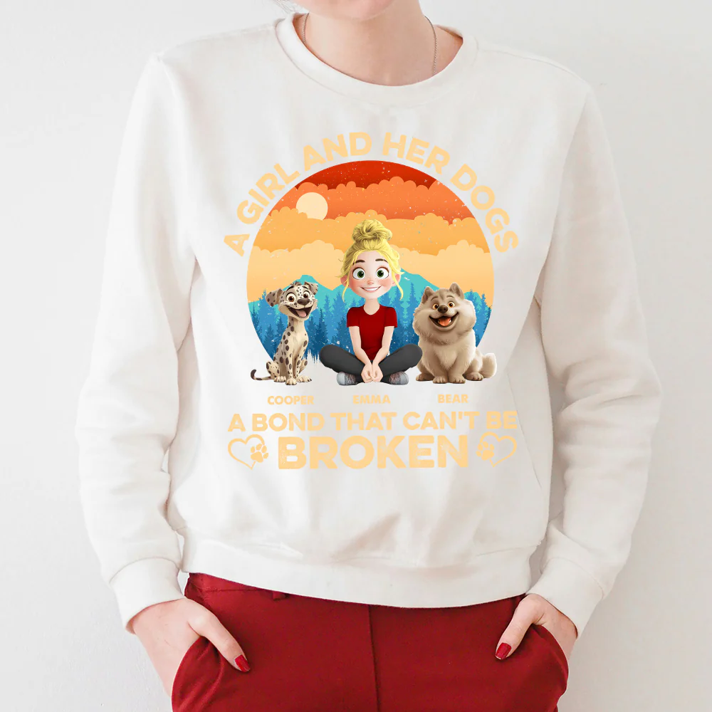 A Bond That Can’t Be Broken - Customizable Classic Tee for Dog Lovers, Featuring Dogs and Their Names - Image 4