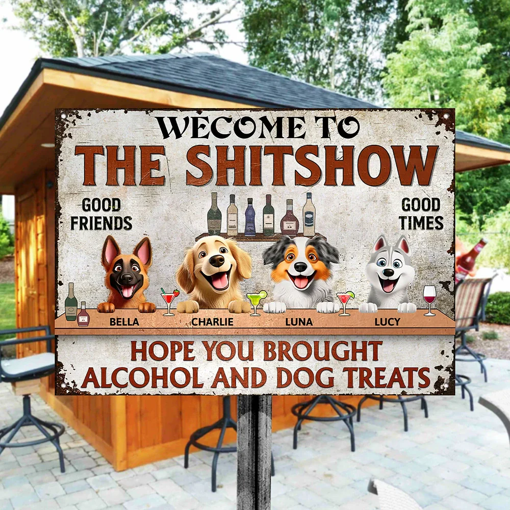 Hope You Brought Alcohol and Dog Treats – Humorous Rectangular Iron Sign for Dog Lovers, Customizable for Your Furry Friends, Great Gift for Pet Owners - Image 4