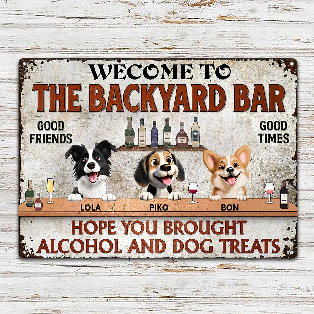 Hope You Brought Alcohol and Dog Treats – Humorous Rectangular Iron Sign for Dog Lovers, Customizable for Your Furry Friends, Great Gift for Pet Owners - Image 5