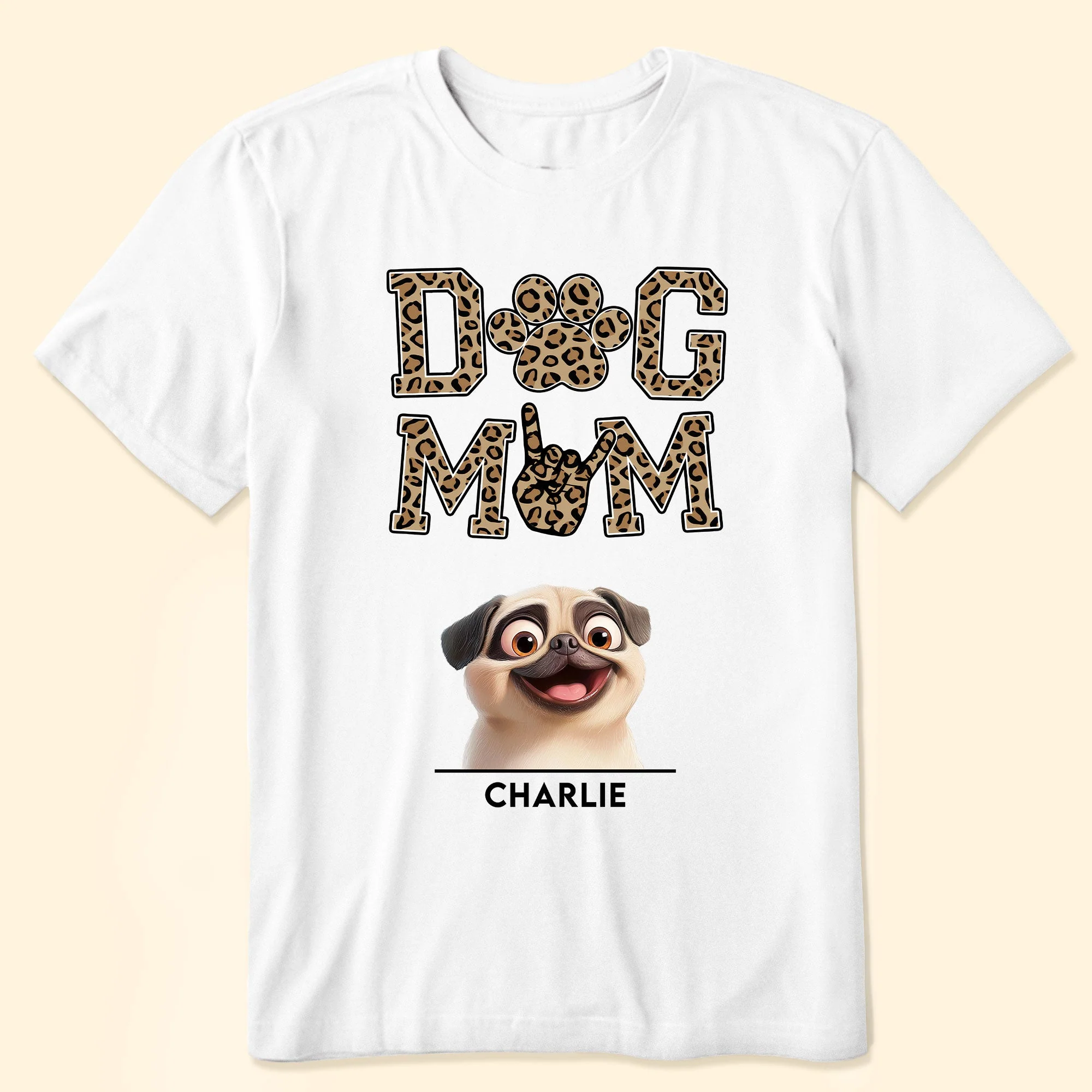 Personalized Dog Mom T-Shirt with Custom Dog Faces - Image 5