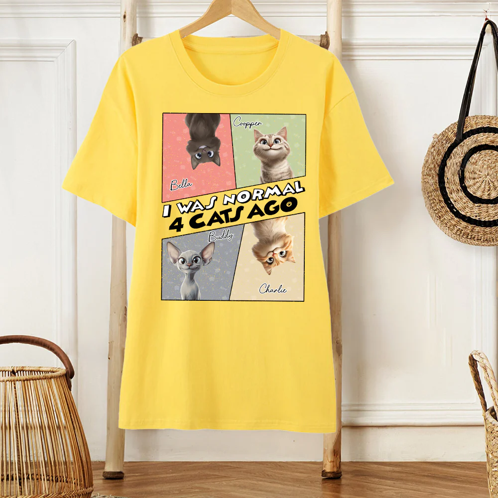 I Was Normal – Fun Classic Tee for Cat Lovers with Personalized Cat Designs, Perfect Gift for Pet Enthusiasts - Image 3