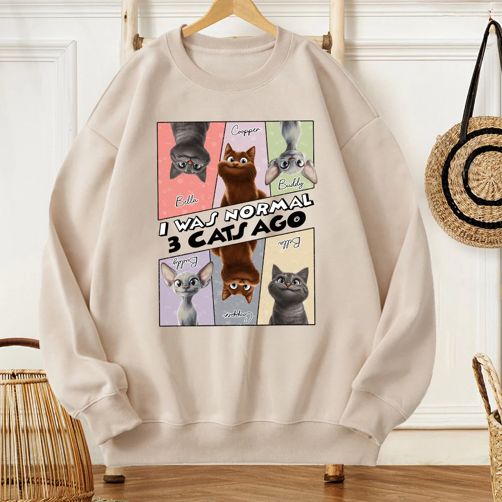 I Was Normal – Fun Classic Tee for Cat Lovers with Personalized Cat Designs, Perfect Gift for Pet Enthusiasts - Image 4