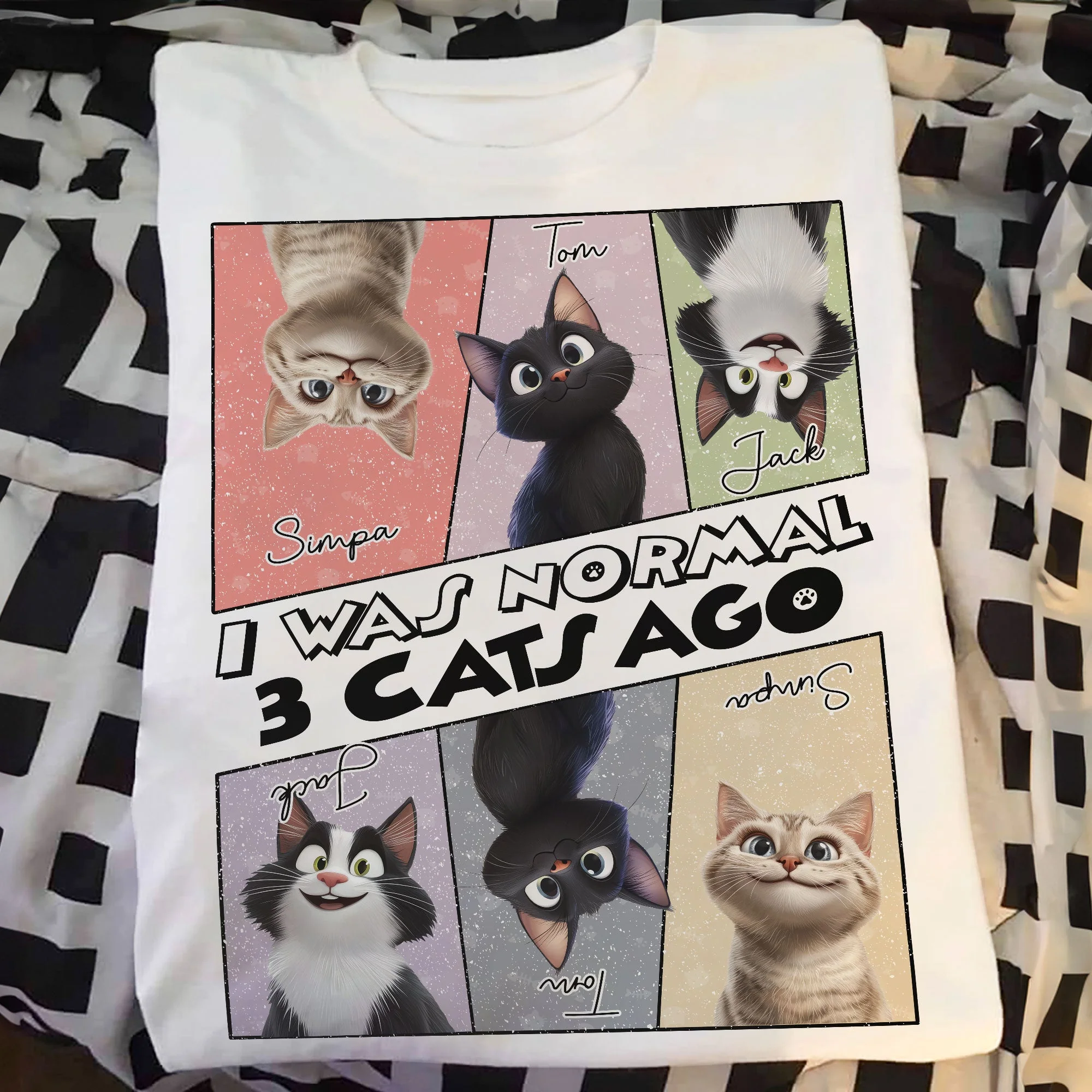 I Was Normal – Fun Classic Tee for Cat Lovers with Personalized Cat Designs, Perfect Gift for Pet Enthusiasts - Image 5