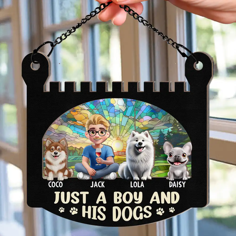 Personalized Girl & Dog Acrylic Ornament - Custom Wood Layered Gift - Image 6