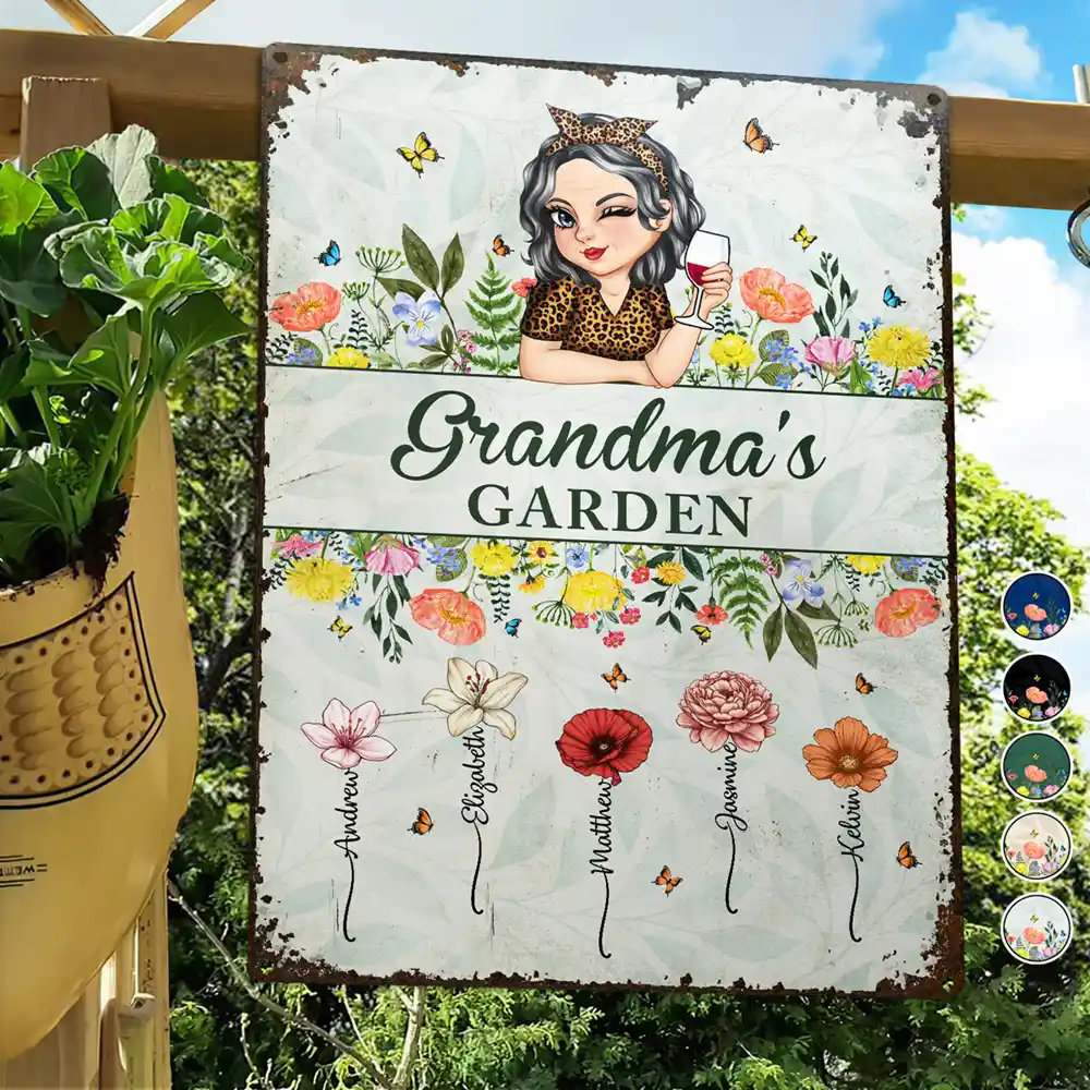 Personalized "Mommy’s Garden" Rectangular Iron Sign – Custom Flower Garden Sign for Mom, Ideal Gift for Mother's Day or Family Garden Lovers - Image 9