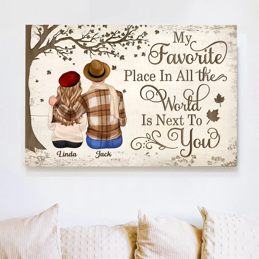Personalized Couples Poster – Custom Name Romantic Canvas Print - Image 7