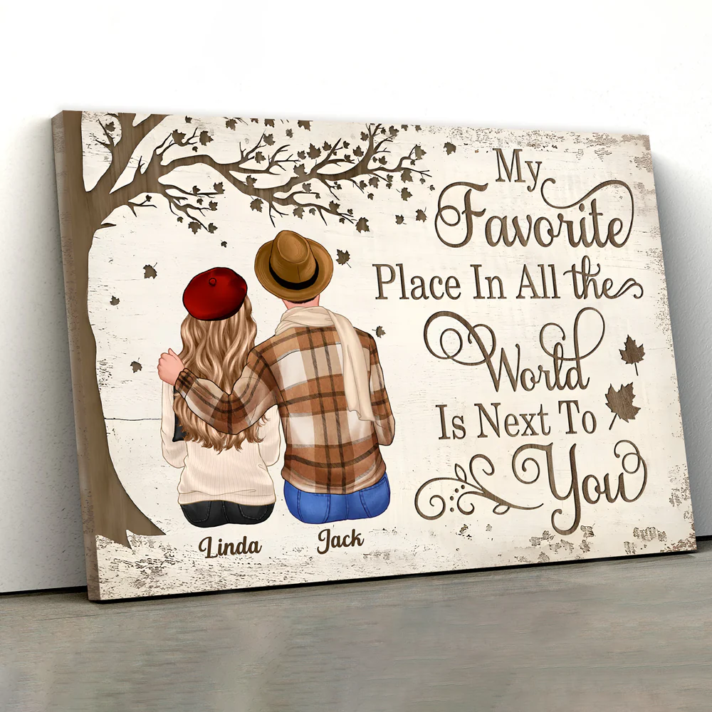 Personalized Couples Poster – Custom Name Romantic Canvas Print - Image 8