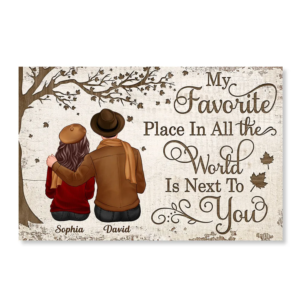 Personalized Couples Poster – Custom Name Romantic Canvas Print - Image 9
