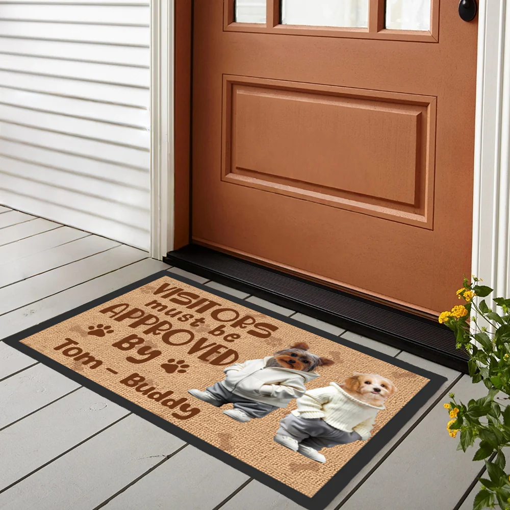 Personalized Dog Doormat – Visitors Must Be Approved By These Pet, Customizable Pet Welcome Mat, Perfect Gift for Dog Lovers, Home Decor for Pet Families - Image 3