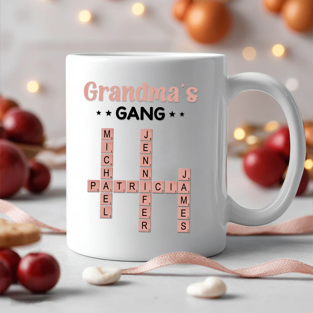 Personalized Ceramic Mug for Grandma – Custom Design Featuring Her Grandkids' Names – Great Gift for Mother's Day - Image 2