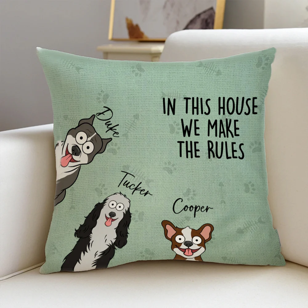 Custom Pillow with Cute Pets - Custom Square Pillow for Pets Lovers with Personalized Pet Design
