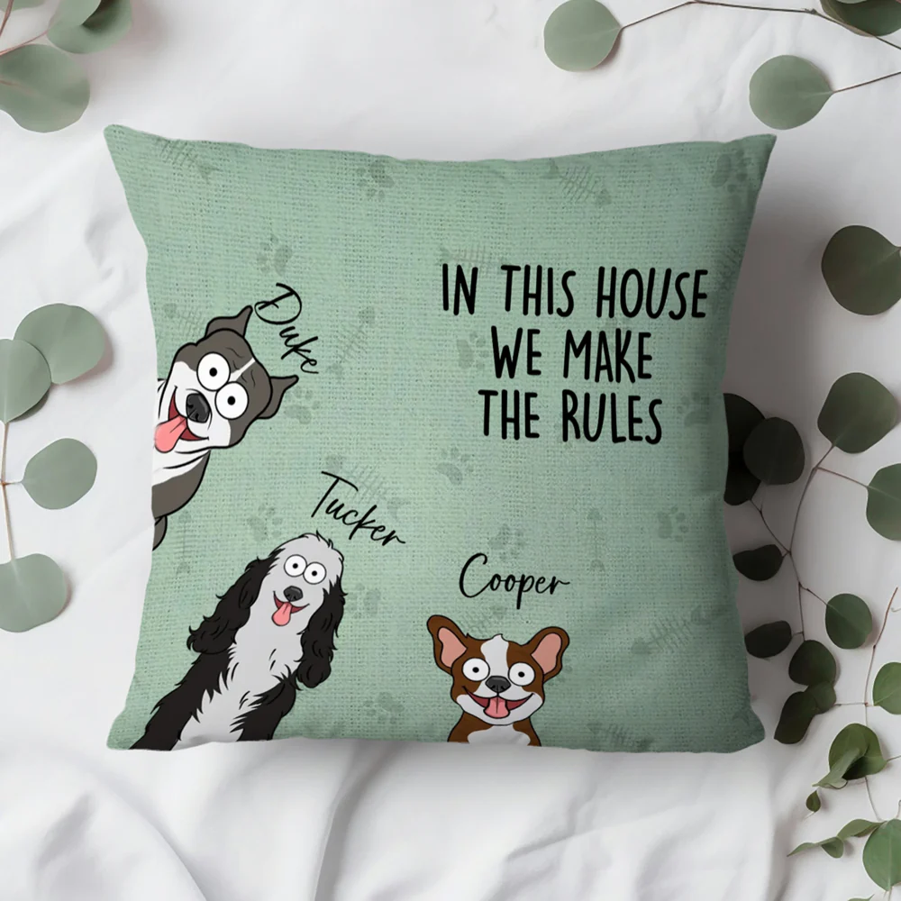 Custom Pillow with Cute Pets - Custom Square Pillow for Pets Lovers with Personalized Pet Design - Image 2
