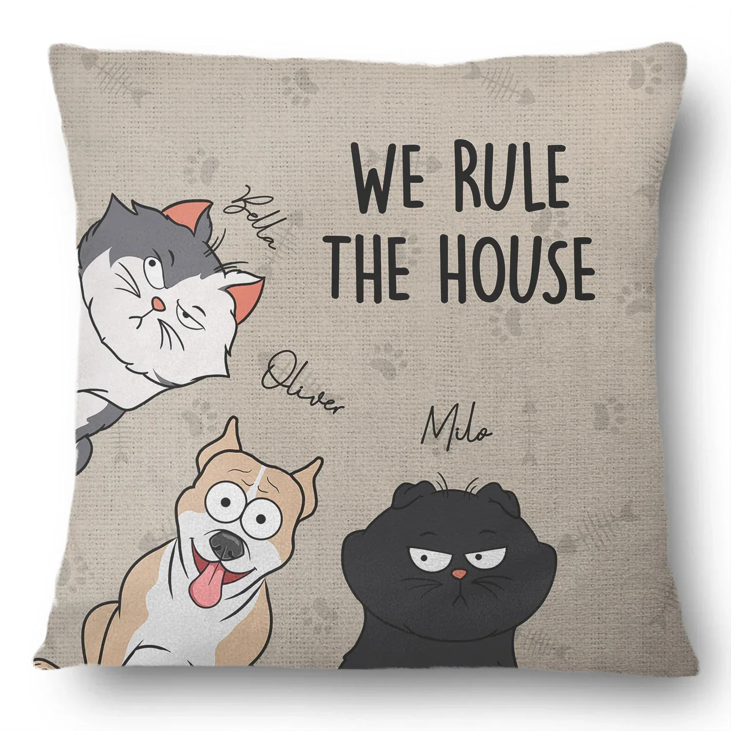 Custom Pillow with Cute Pets - Custom Square Pillow for Pets Lovers with Personalized Pet Design - Image 5