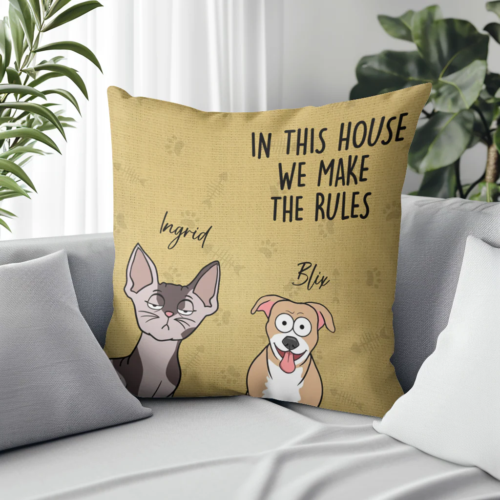 Custom Pillow with Cute Pets - Custom Square Pillow for Pets Lovers with Personalized Pet Design - Image 7
