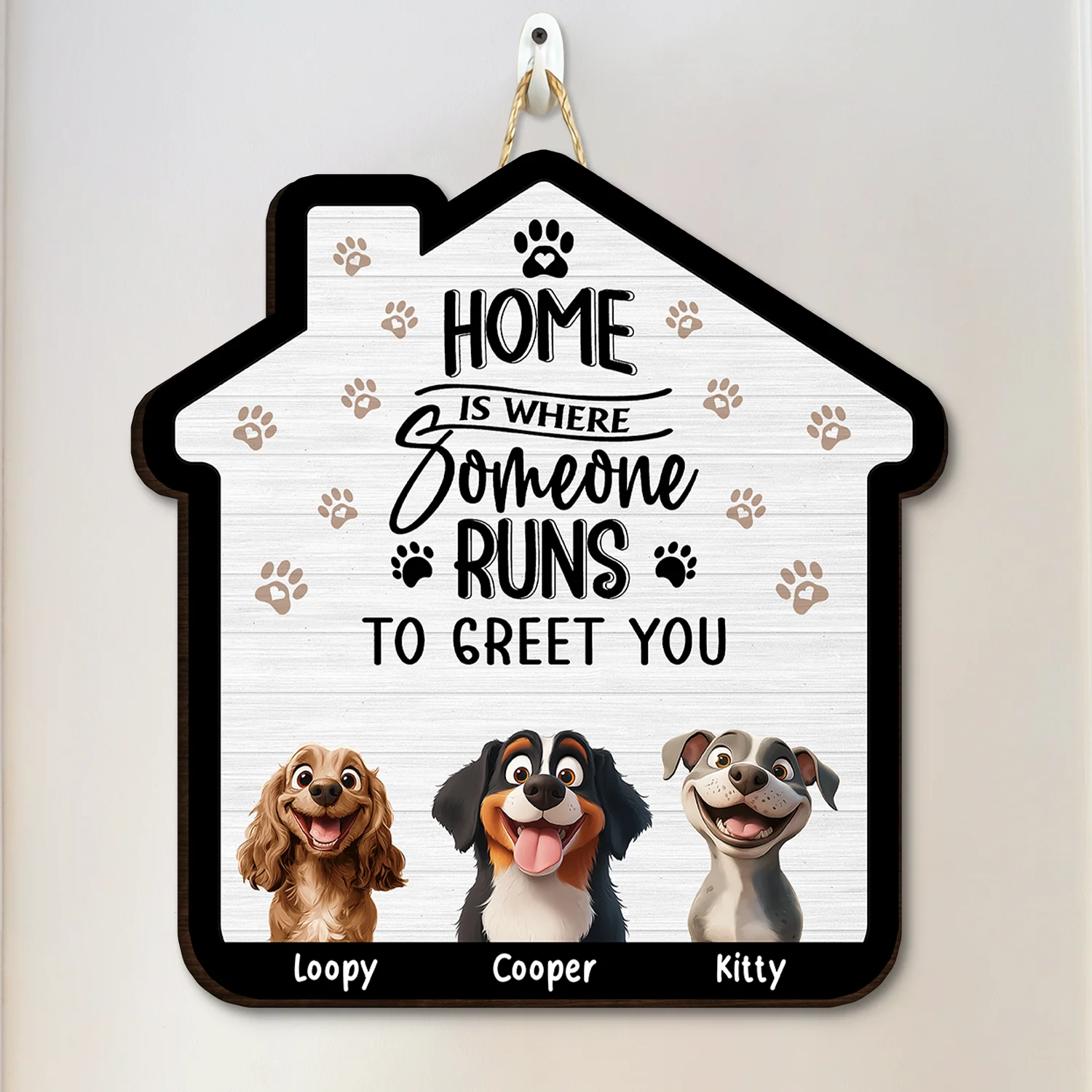 Cute Dog Family Wooden Sign – Perfect Home Decor for Pet Lovers - Image 7