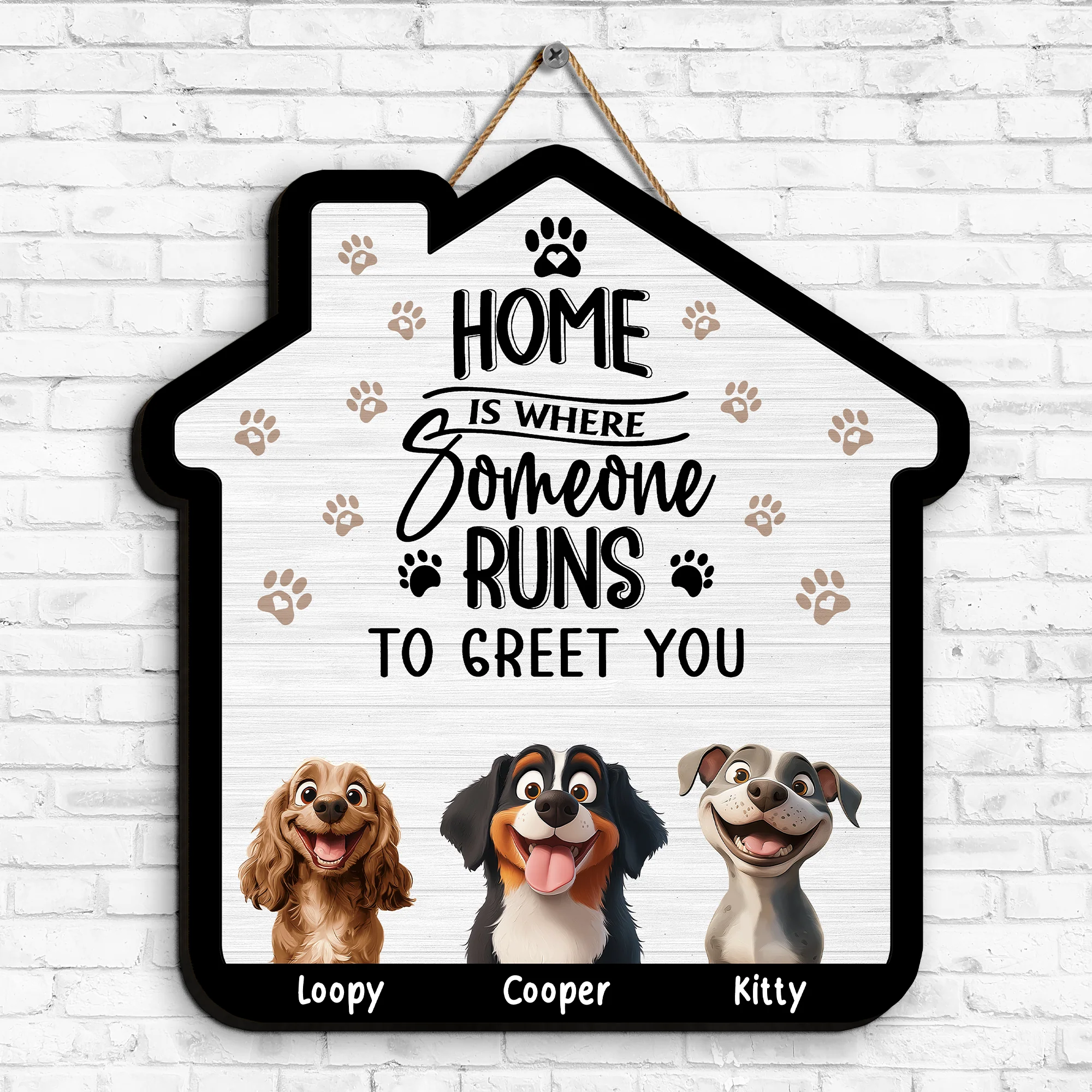 Cute Dog Family Wooden Sign – Perfect Home Decor for Pet Lovers - Image 8
