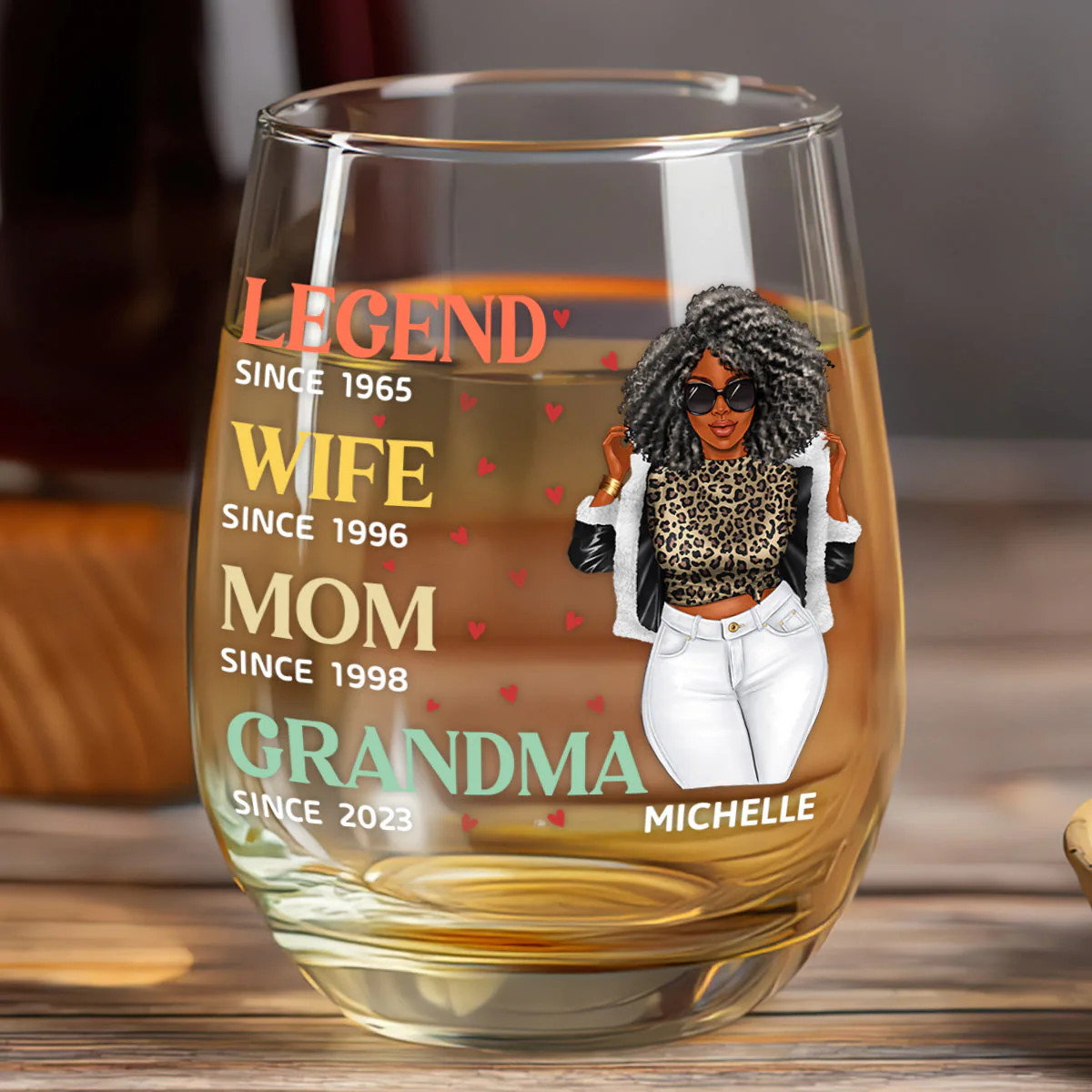 Unique Wine Glass for Her – Custom Design for Wife, Mom, and Grandma to Honor Their Journey - Image 7