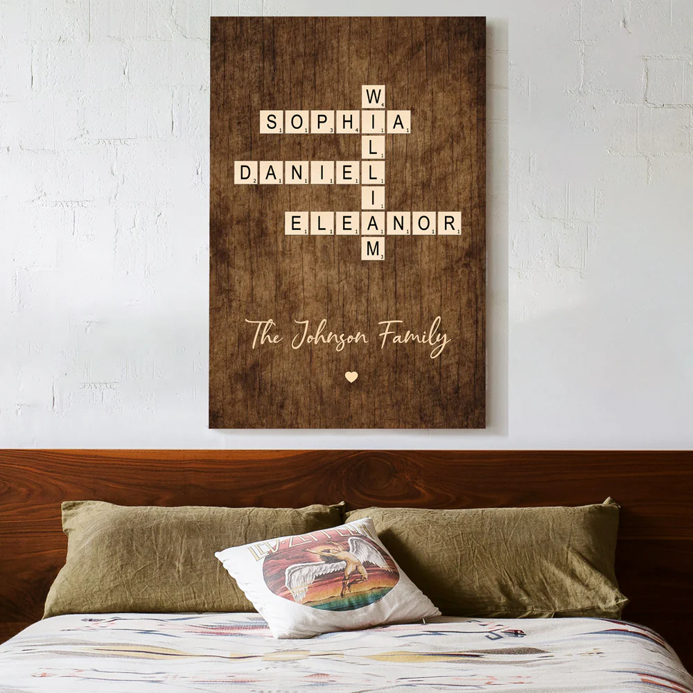 Scrabble Tile Family Name Poster – Personalized Scrabble-Inspired Poster for Family, Couples, or Housewarming Gift - Image 3
