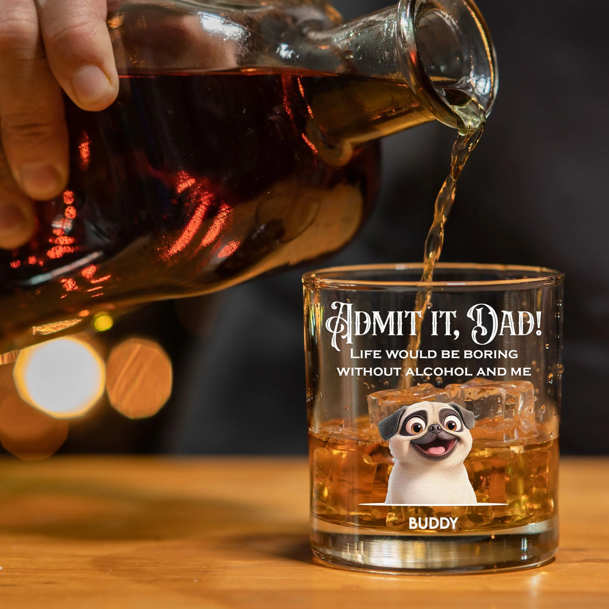 Custom Dog-Design Whiskey Glass for Dad – Personalized Pet Cup Gift - Image 8