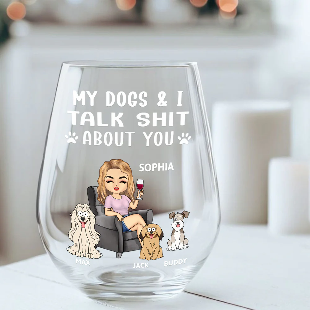 Personalized Wine Glass for Dog Lovers – Fun Gift for Her and Her Dog with Custom Design - Image 4