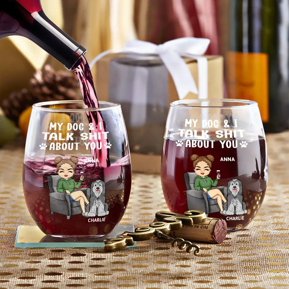 Personalized Wine Glass for Dog Lovers – Fun Gift for Her and Her Dog with Custom Design - Image 6