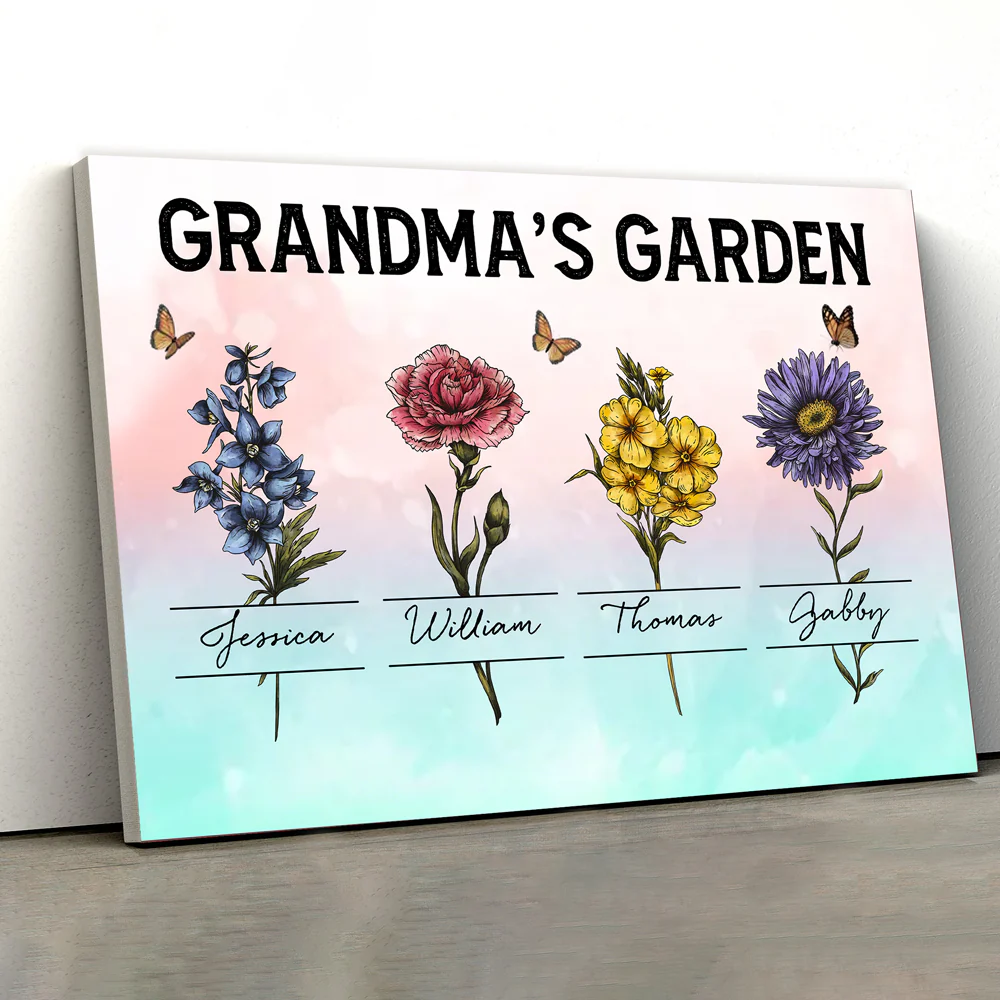 Personalized Grandma Gift - Custom Birth Month Flower Poster - Image 4
