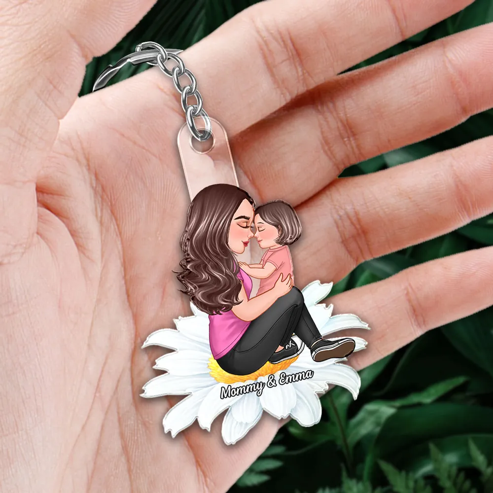 Personalized Grandma Acrylic Keychain with Sunflower Design - Image 7