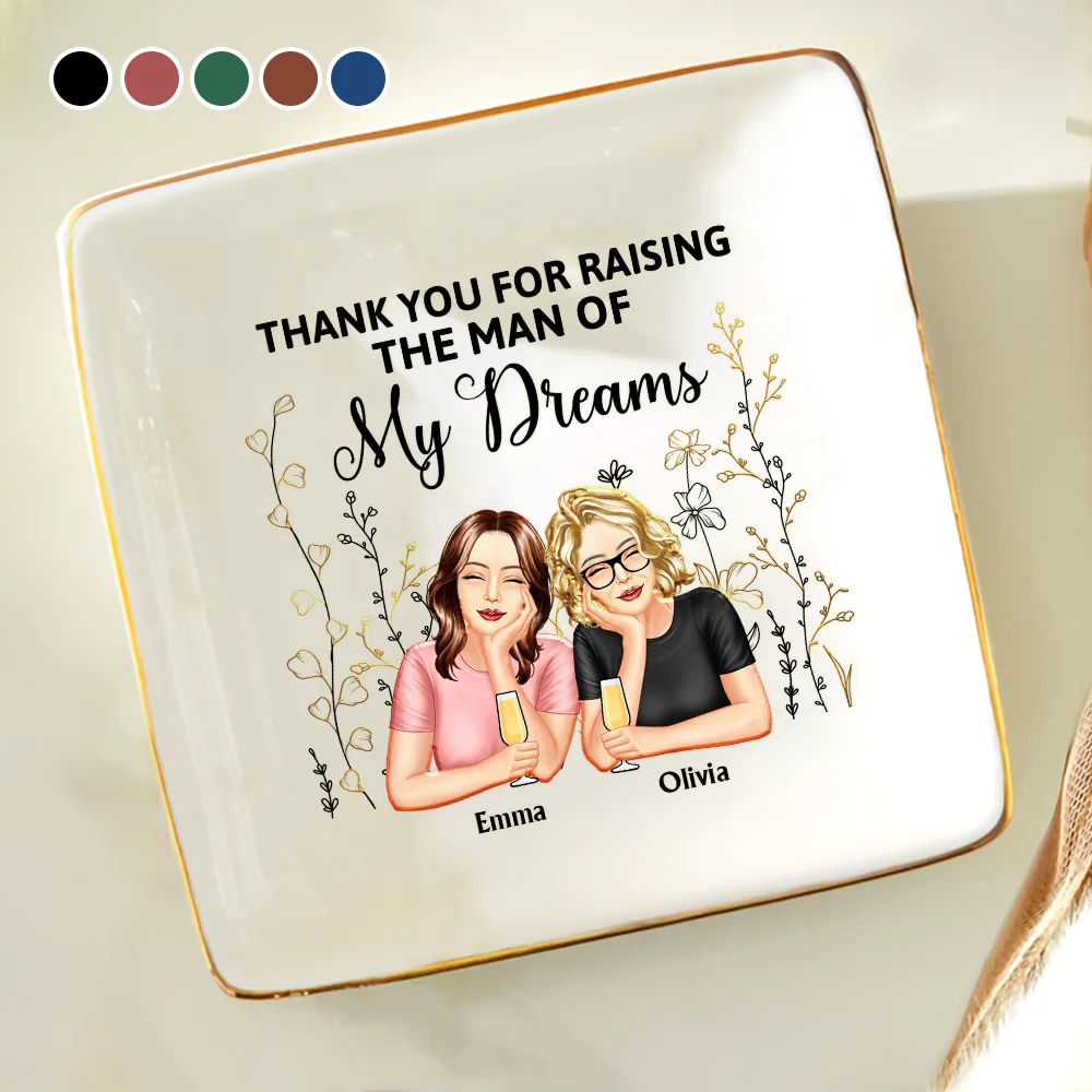 Thank You for Raising Me – Personalized Ceramic Jewelry Dish for Mother with Custom Names, Perfect Gift for Mother’s Day, Birthdays, or Special Occasions - Image 6