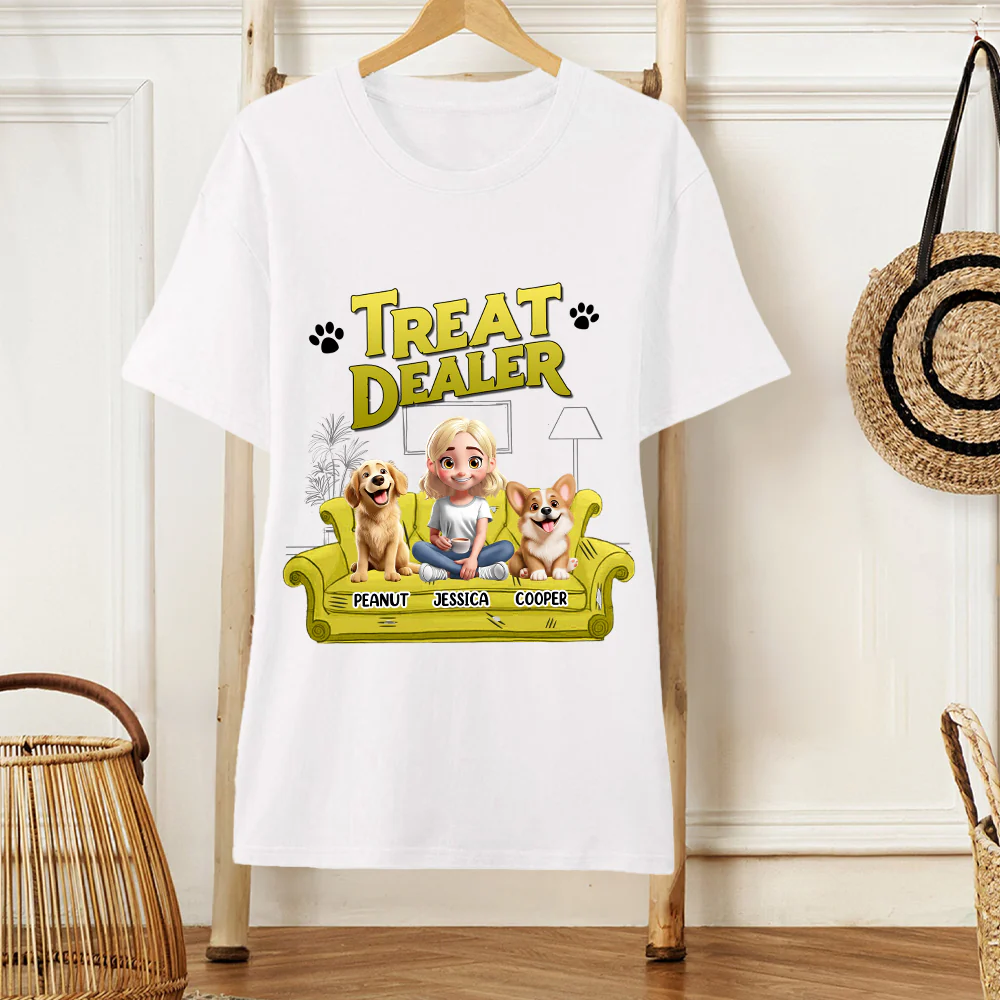 Treat Dealer – Funny Personalized Dog Lover T-Shirt, Women’s Tee, Sweatshirt and Hoodie – Ideal Gift for Dog Owners and Pet Lovers - Image 2