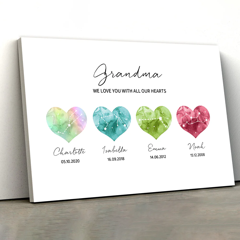 Grandma - A Heartfelt Thank You – LED Light Frame with Custom Heart Designs and Family Birthdays – Perfect Personalized Gift for Grandmothers - Image 11
