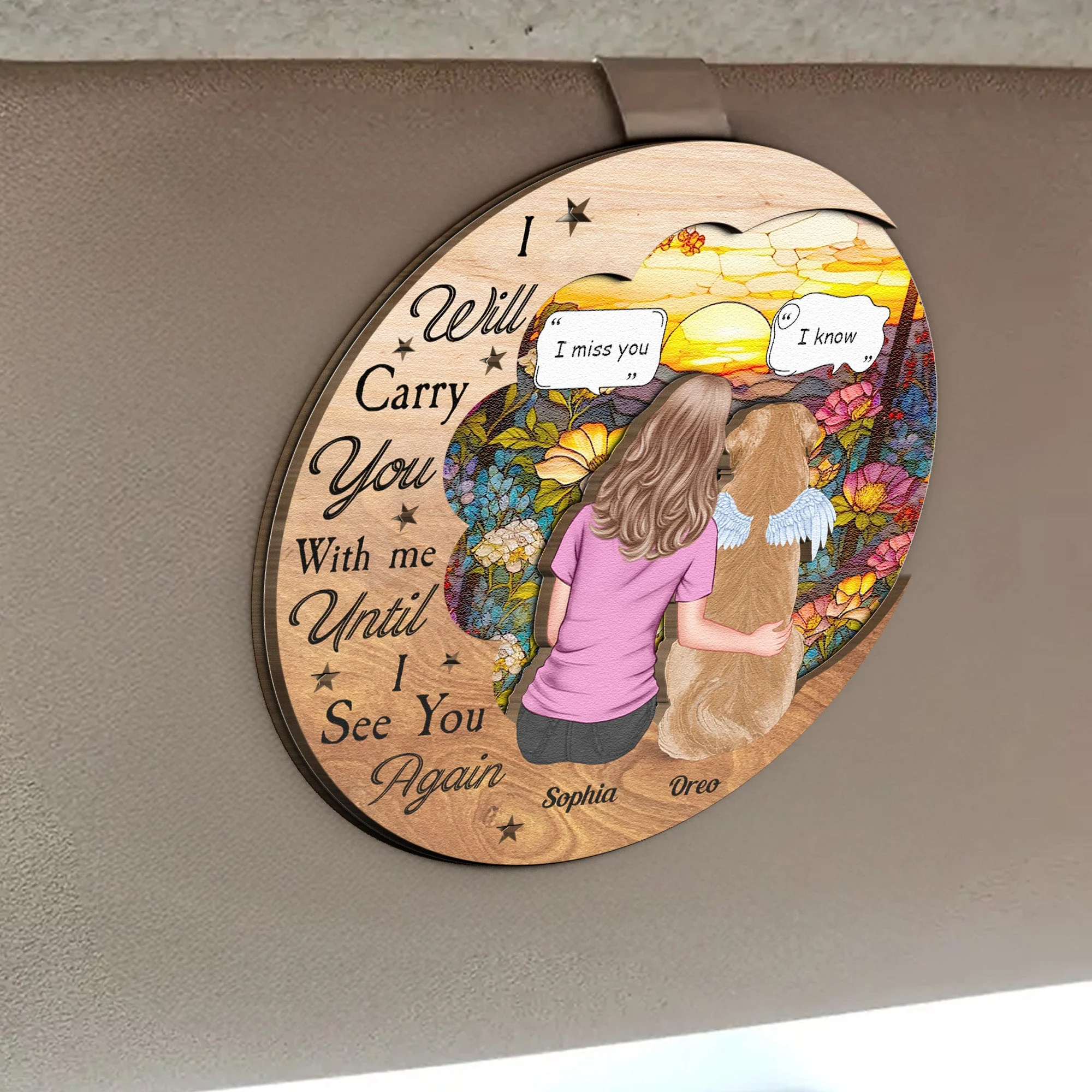 Personalized Car Visor Clip with Heartfelt Dog and Owner Illustration – Perfect Gift for Couples Who Cherish Their Pets - Image 5