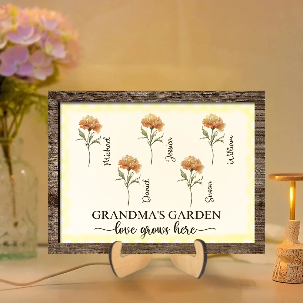 Personalized 2-Layer Wooden LED Plaque – A Heartfelt Gift for Grandma with Custom Design – A Special Gift to Celebrate Love
