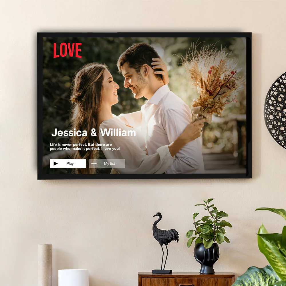 Couple's Love Story - Personalized Romantic Poster for Husband & Wife