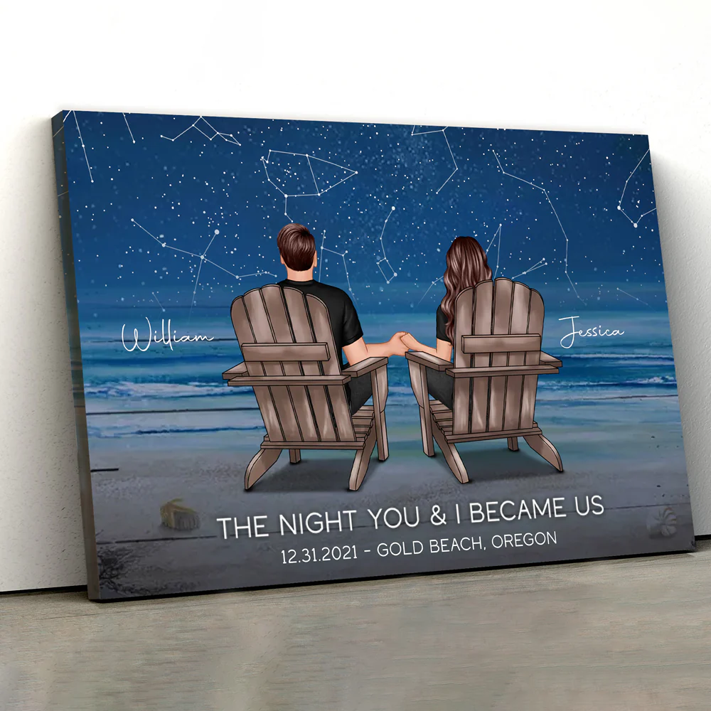 Personalized Poster of Our Starry Night – Custom Couple Poster – ‘The Night You & I Became Us’ – Ideal Gift for Lovers, Wedding, or Anniversary - Image 3